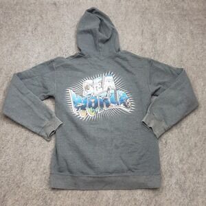 Sea World Sweater Womens‎ Small Gray Shamu Whale Hooded Sweatshirt Zip Ladies